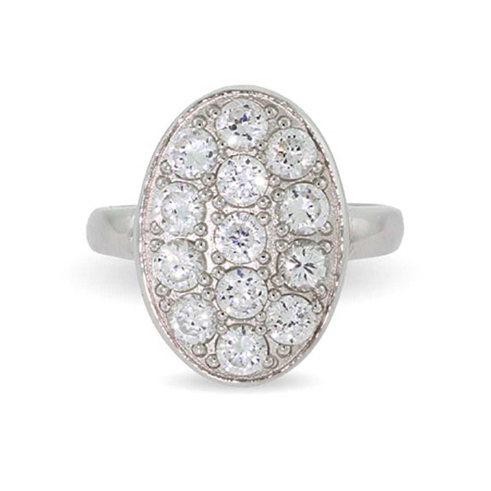 Movie Inspired Oval Pave CZ Wedding Ring | Eve's Addiction®