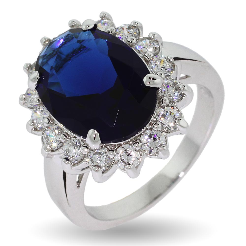 Royalty Inspired Sapphire CZ Engagement Ring | Eve's Addiction®