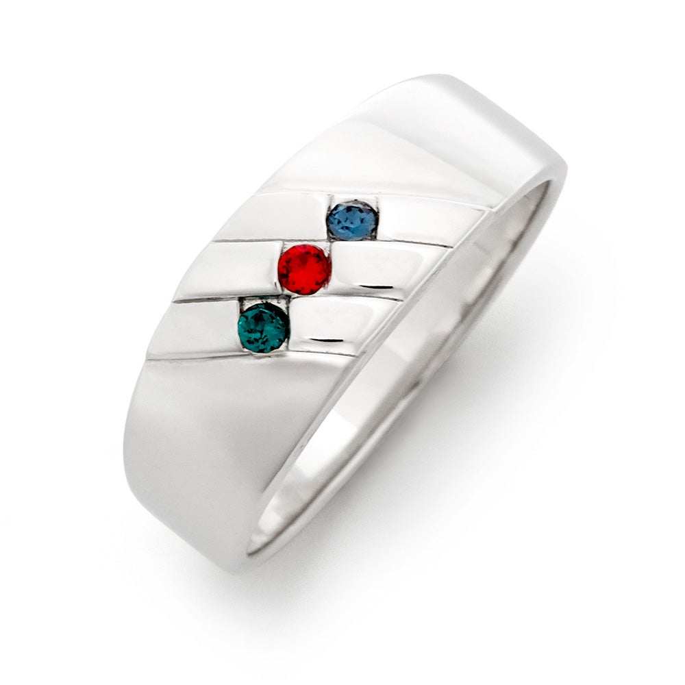 Men's Family Birthstone Sterling Silver Ring Eve's Addiction®