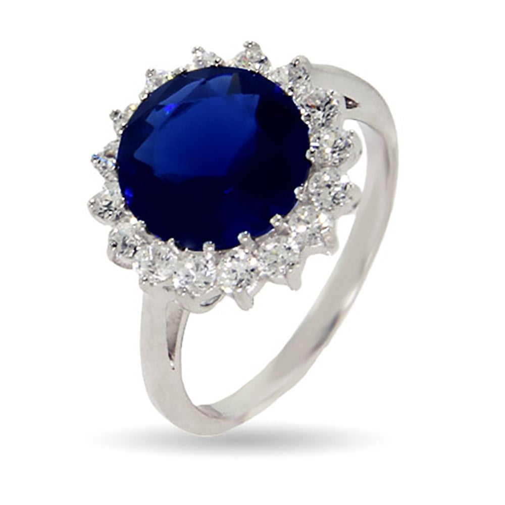 Royalty Inspired Round Sapphire CZ Engagement Ring | Eve's Addiction®