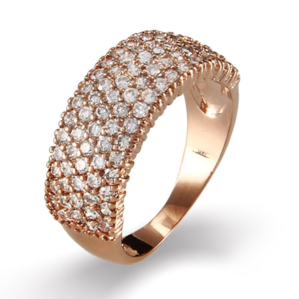 Five Row CZ Rose Gold Vermeil Ring | Eve's Addiction®