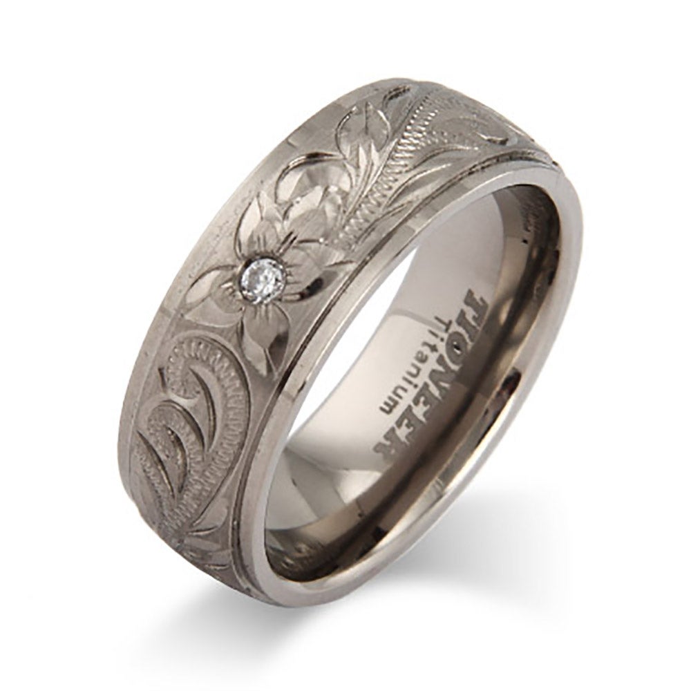 Handcrafted Heirloom Design CZ Titanium Ring | Eve's Addiction®