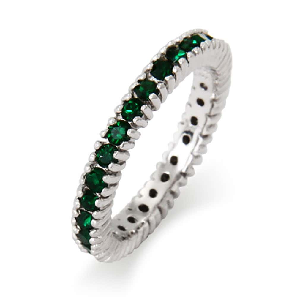 Sparkling May Emerald Birthstone Stackable Ring | Eve's Addiction ...