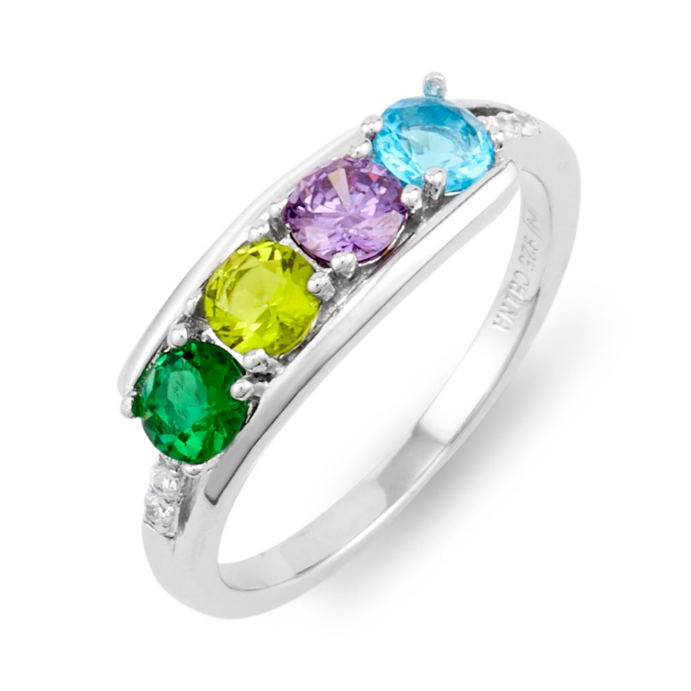 Mothers ring with 4 shop birthstones