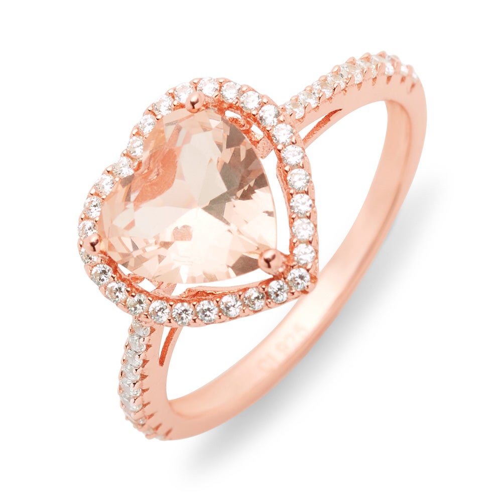 Rose gold morganite sales heart ring