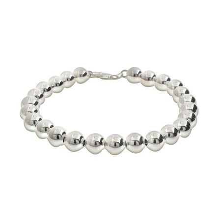 8mm Sterling Silver Bead Bracelet | Eve's Addiction®