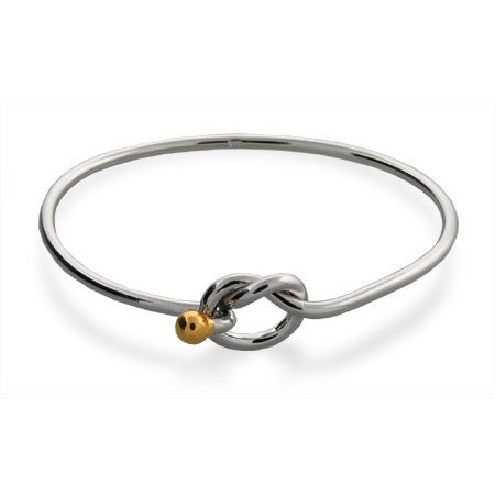 Sterling Silver Love Knot Bangle Bracelet | Eve's Addiction®