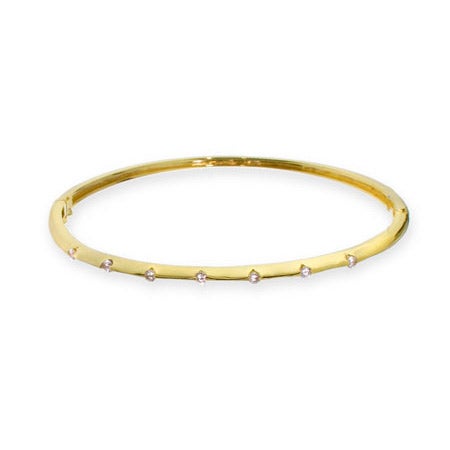 Designer Inspired Classic Skinny CZ Gold Vermeil Bangle - Clearance ...