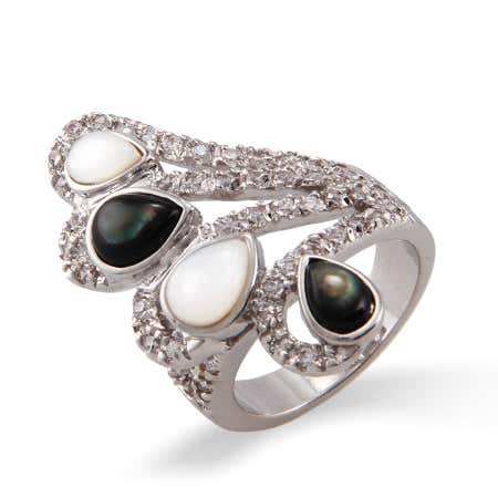 mother of pearl fashion ring at eve's addiction and how to wear a cocktail ring