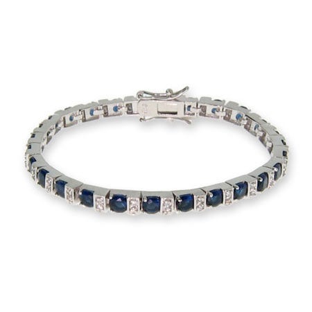 Sapphire and Diamond CZ Tennis Bracelet | Eve's Addiction®