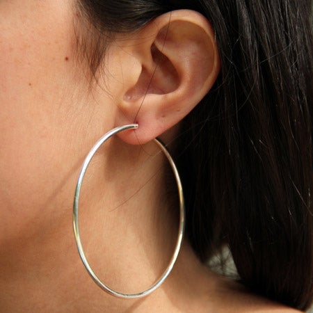 Celebrity Inspired Continuous Hoop Earrings - 2.5 Inch | Eve's Addiction®