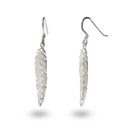 .925 Sterling Silver Feather Earrings | Eve's Addiction®