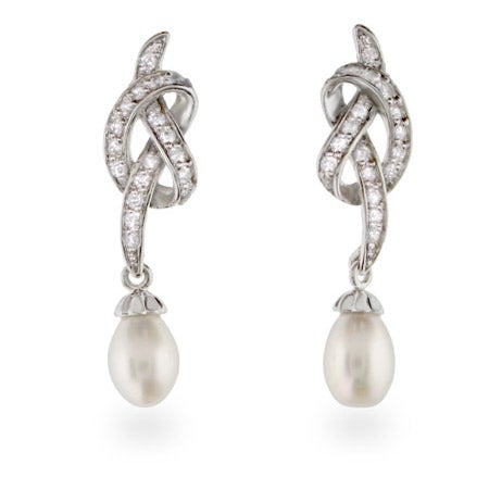 Vintage Style CZ Freshwater Pearl Drop Earrings | Eve's Addiction®