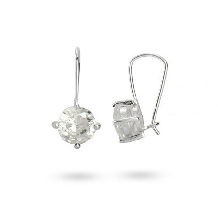 Sterling Silver Diamond Cz Leverback Earrings Eve S Addiction