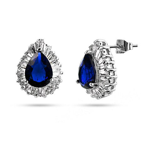 Pearcut Sapphire CZ Cocktail Earrings | Eve's Addiction®