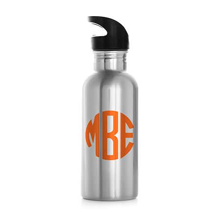 Personalized Block Monogram Stainless Steel Water Bottle