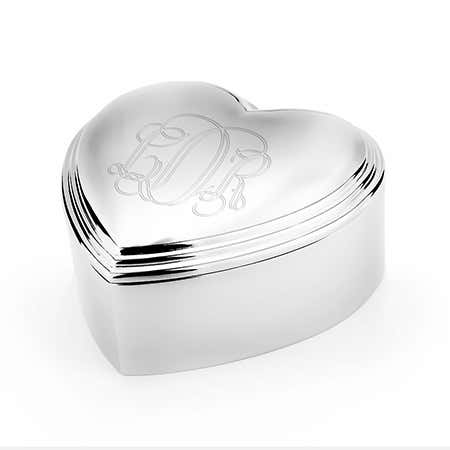 Heart Shaped Monogram Jewelry Box
