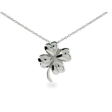 Sterling Silver Four Leaf Clover Pendant Necklace
