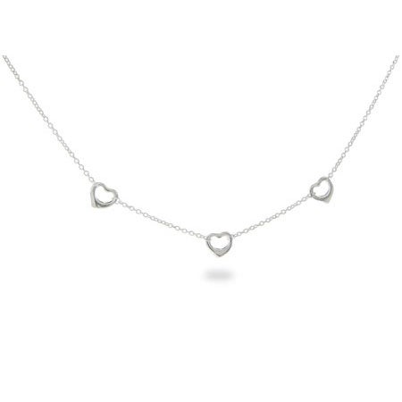 Sterling Silver Three Hearts Necklace