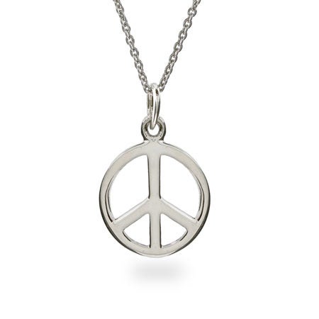 Sterling Silver Peace Sign Necklace | Eve's Addiction®