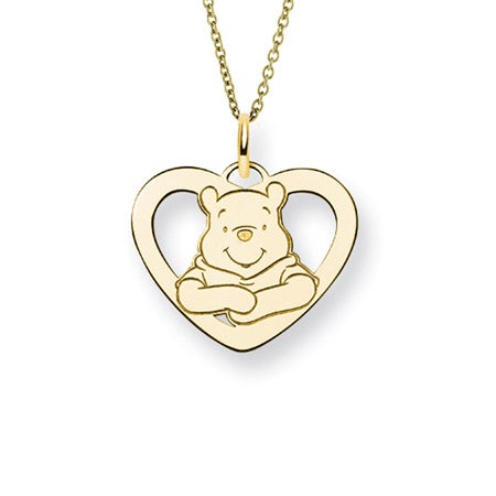 Gold Plated Winnie The Pooh Heart Necklace