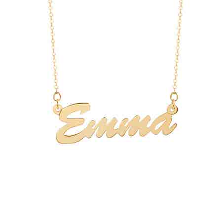 Thin Script Gold Vermeil Nameplate Necklace