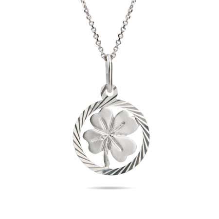 Sterling Silver Lucky 4 Leaf Clover Pendant