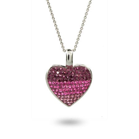 swarovski heart crystal sterling pendant silver