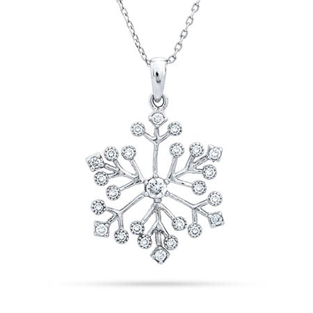 Sterling Silver Delicate CZ Snowflake Pendant