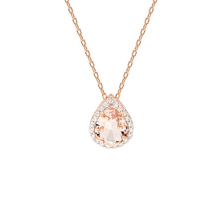 Morganite Pear Cut Rose Gold Necklace