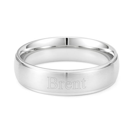 Engravable Men's 6mm Raised Stainless Steel Band | Eve's Addiction