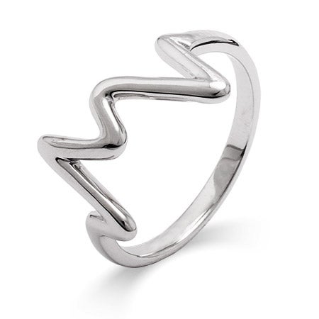 Sterling Silver Heartbeat Ring | Eve's Addiction®