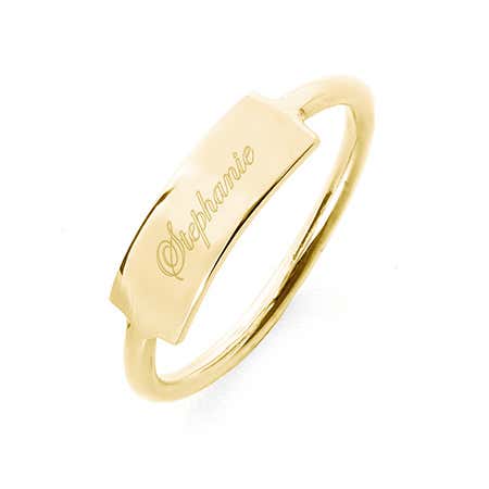 Women’s gold signet ring, what is a signet ring with engravable gold signet ring