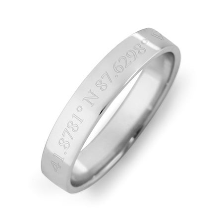 custom coordinates band, engravable jewelry for bridesmaid gifts