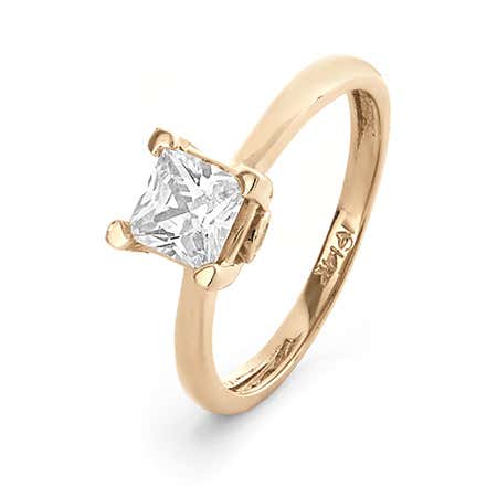 How to shop for a engagement ring 14K solitaire gold cubic zirconia engagement ring