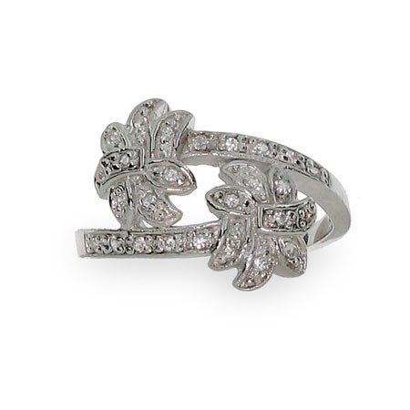 Designer Style Diamond CZ Palm Tree Ring | Eve's Addiction®