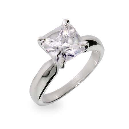 2 Carat Princess Cut Solitaire Cubic Zirconia Ring