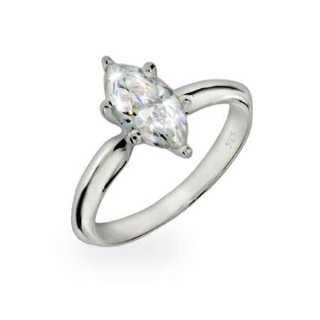 Cubic zirconia simple marquis engagement ring from Eves Addiction 