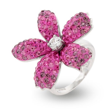Pink flower cz cocktail ring at eve's addiction and how to wear a cocktail ring