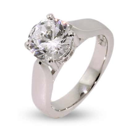 Classic Solitaire 2 Carat Brilliant Cut CZ Ring