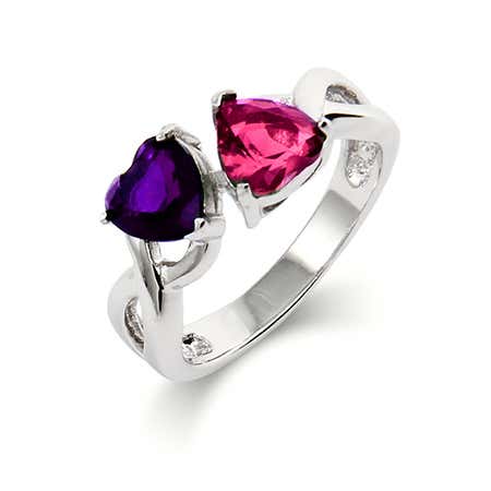 Close to the Heart 2 Hearts Birthstone Infinity Ring