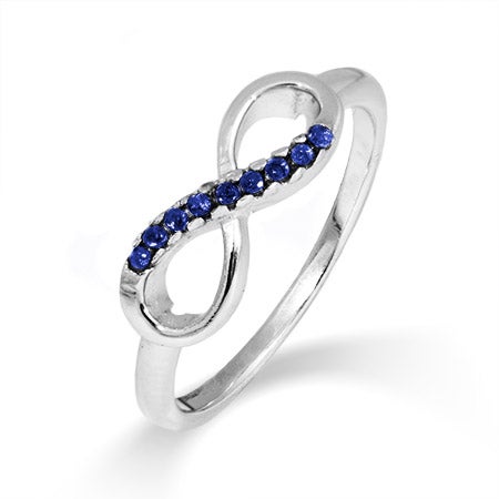 Petite Infinity Sapphire CZ Promise Ring | Eve's Addiction®