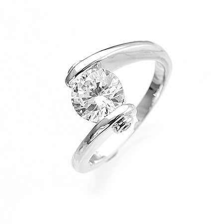 CZ engagement ring with sterling silver setting from Eves Addiction's best cz rings