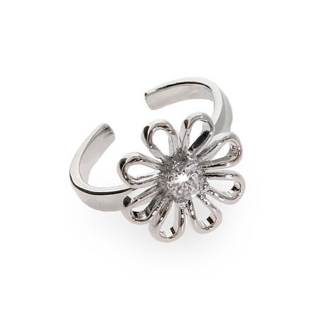 CZ Daisy Sterling Silver Toe Ring | Eve's Addiction®