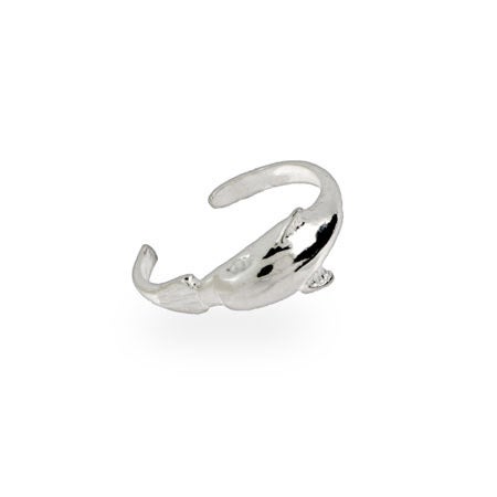 Sterling Silver Playful Dolphin Toe Ring | Eve's Addiction®