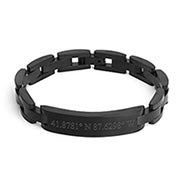 Custom Bracelets Personalized Eve S Addiction Men S Black Plate Custom Coordinate Bracelet