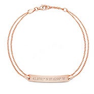 Custom Bracelets Personalized Eve S Addiction Custom Coordinate Rose Gold Name Bar Bracelet