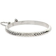 Personalized Baby Jewelry Bracelets Engravable Diamond Cut Sterling Silver Baby Bangle
