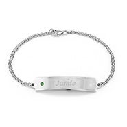 Children S Birthstone Jewelry Eve Addiction Custom Sterling Silver Birthstone Id Bracelet
