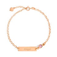 Birthstone Bracelets Family Bracelet Eve S Addiction Custom Bezel Set Birthstone Rose Gold Name Bar Bracelet